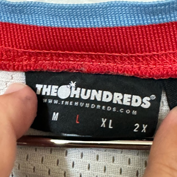Retro Aged Streetwear Gray Red The Hundreds #80 Basketball Jersey Men’s L - Picture 8 of 9
